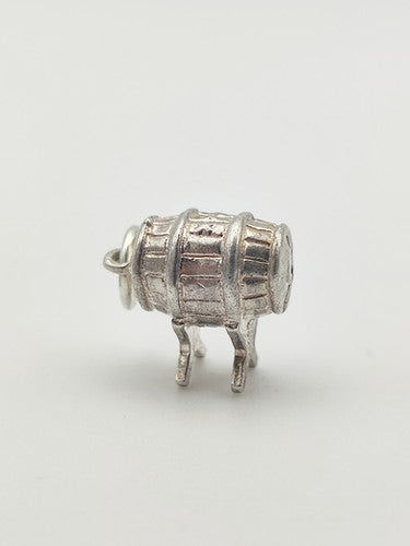 Vintage 925 Sterling Silver Beer Barrel Charm CA13-42
