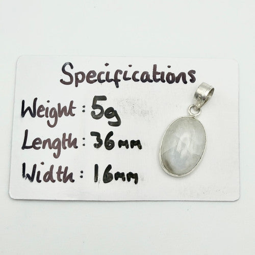 Vintage 925 Sterling Silver Quartz Pendant PAT114