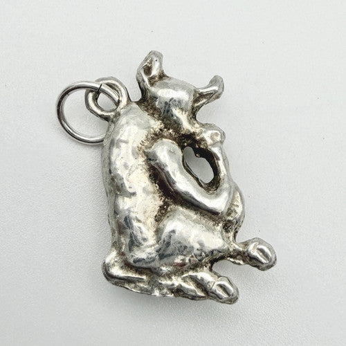 Vintage 925 Sterling Silver Cow Bull Charm CA20-56