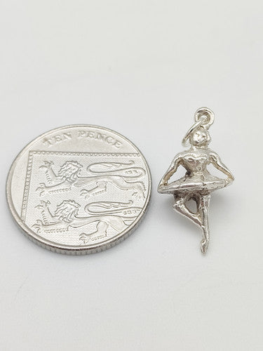 Vintage 925 Sterling Silver Ballerina Charm CA17-30