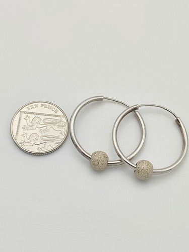 Vintage 925 Sterling Silver Hoop Earrings PAT27