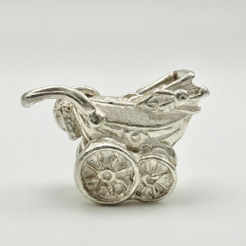 Vintage 925 Sterling Silver Pram Charm CA22-23