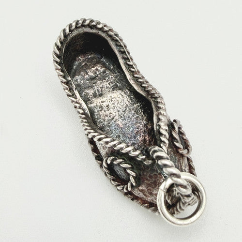 Vintage 925 Sterling Silver Oriental Shoe Charm CA23-25
