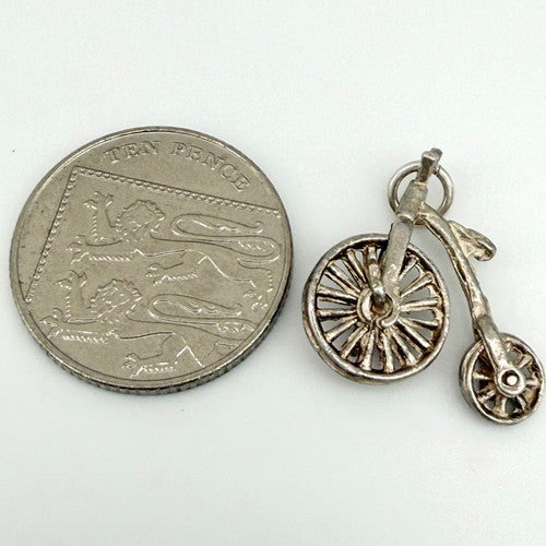 Vintage 925 Sterling Silver Penny-Farthing Charm CA28-12