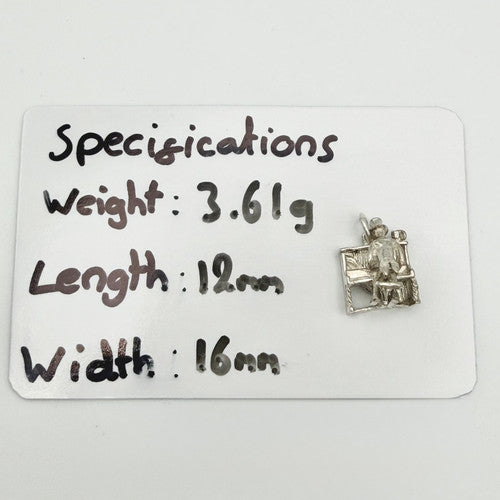 Vintage 925 Sterling Silver Articulated Pianist Charm CA24-51