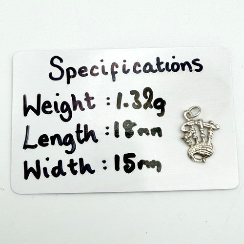 Vintage 925 Sterling Silver Bagpipes Charm CA28-13