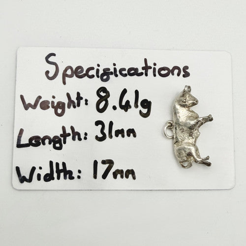 Vintage 925 Sterling Silver Large Bull Charm CA23-16