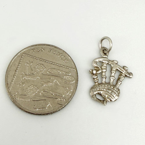 Vintage 925 Sterling Silver Bagpipes Charm CA28-13