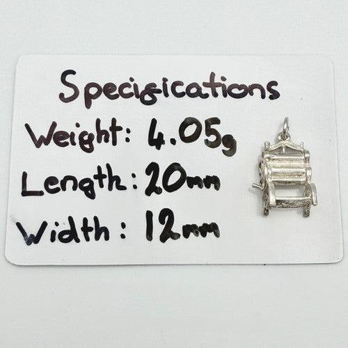 Vintage 925 Sterling Silver Clothes Mangle Charm CA22-28