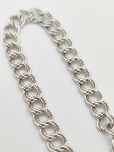 Vintage 925 Sterling Silver Double Curb Link Bracelet Bracelets-13