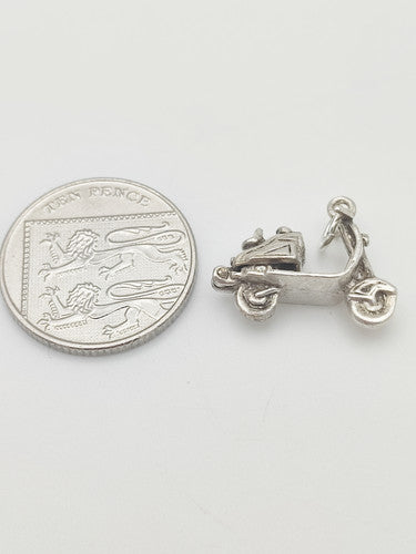 Vintage 925 Sterling Silver Scooter Charm CA17-45