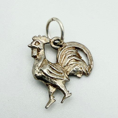 Vintage 925 Sterling Silver Rooster Charm CA19-70