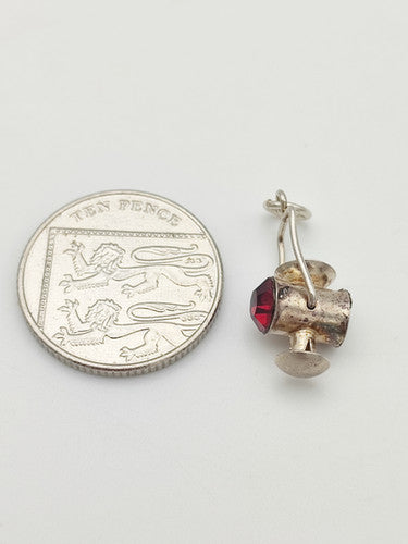 Vintage 925 Sterling Silver Railway Lantern Charm CA14-42