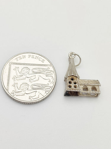 Vintage 925 Sterling Silver Church Charm CA16-66