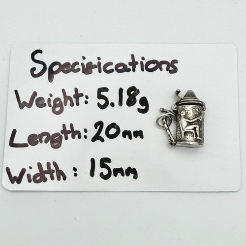 Vintage 925 Sterling Silver Tankard Charm CA23-34
