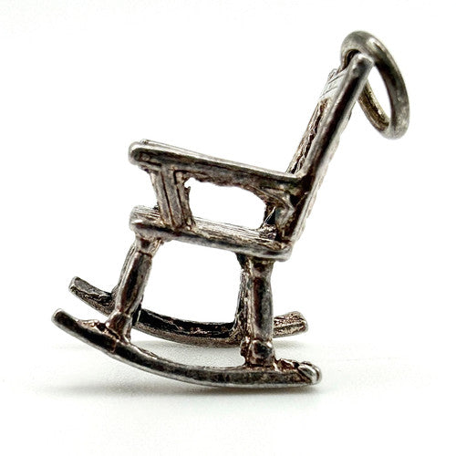 Vintage 925 Sterling Silver Rocking Chair Charm CA26-24