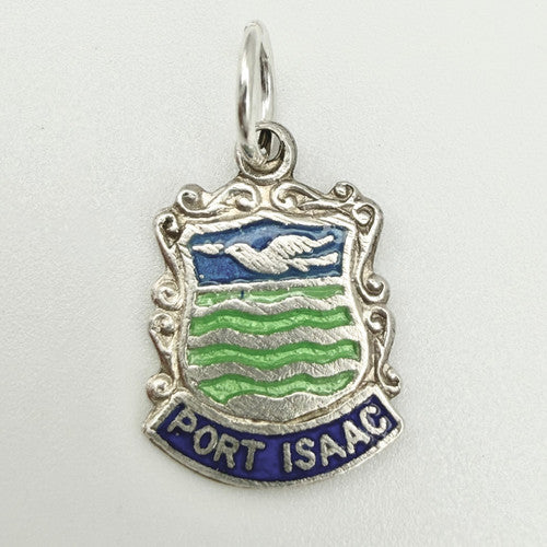 Vintage 925 Sterling Silver Port Isaac Shield Charm CA25-43