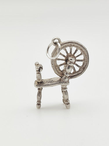 Vintage 925 Sterling Silver Spinning Wheel Charm CA16-72