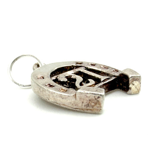Vintage 925 Sterling Silver 21 Horseshoe Charm CA27-8