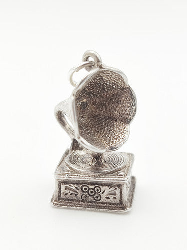 Vintage 925 Sterling Silver Gramophone Charm CA16-15