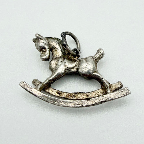 Vintage 925 Sterling Silver Rocking Horse Charm CA19-76