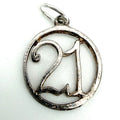Vintage 925 Sterling Silver Number 21 Charm CA27-2