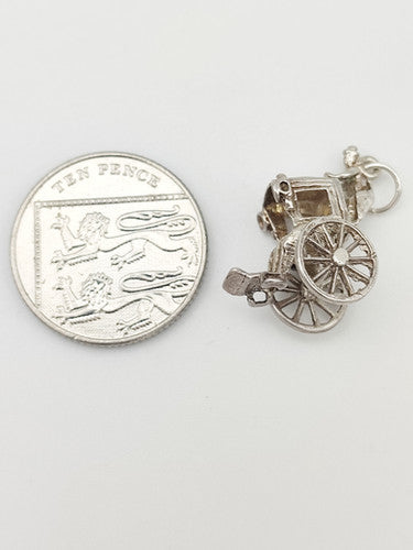 Vintage 925 Sterling Silver Carriage Charm CA15-64