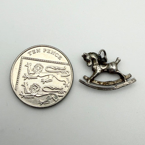 Vintage 925 Sterling Silver Rocking Horse Charm CA19-76