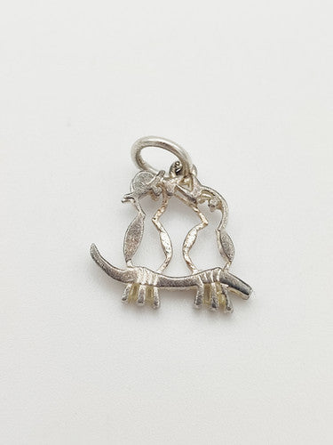 Vintage 925 Sterling Silver Love Birds Charm CA13-3