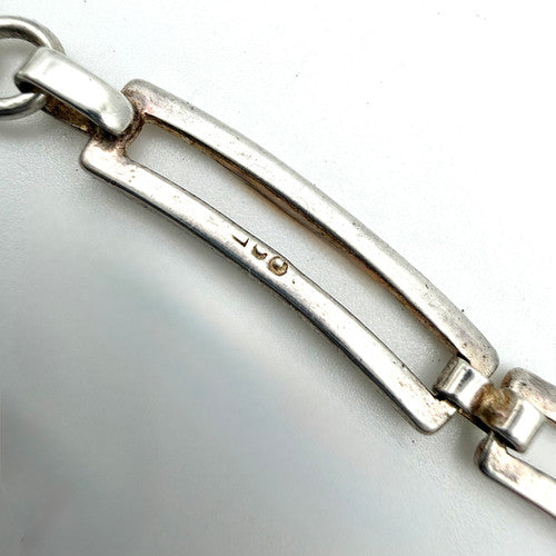 Vintage 925 Sterling Silver Double Bar Link Chain PAT145