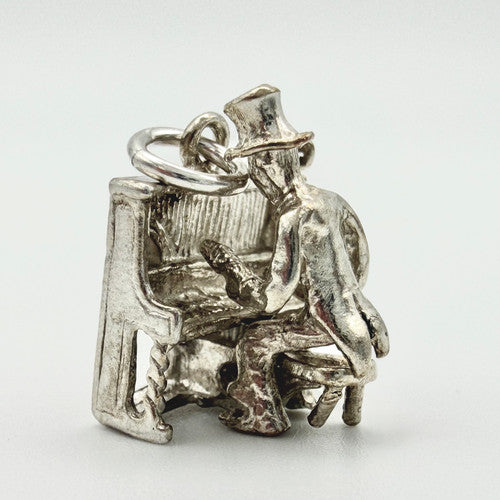 Vintage 925 Sterling Silver Articulated Pianist Charm CA24-51