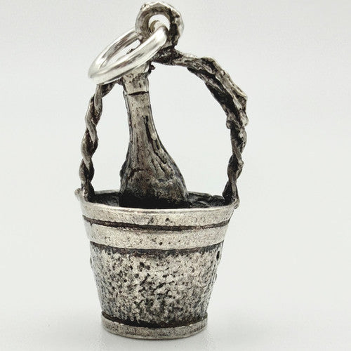 Vintage 925 Sterling Silver Champagne Bucket Charm CA24-21