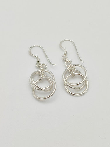 Vintage 925 Sterling Silver Modern Style Drop Earrings PAT32