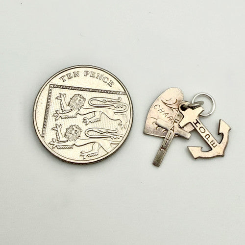 Vintage 925 Sterling Silver Charity Faith Hope Charm CA19-84