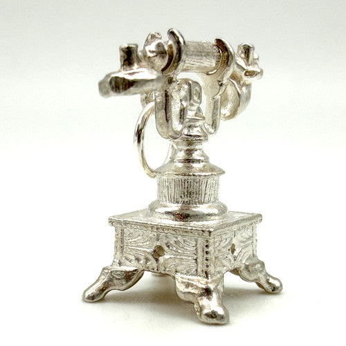 Vintage 925 Sterling Silver Telephone Charm CA27-41