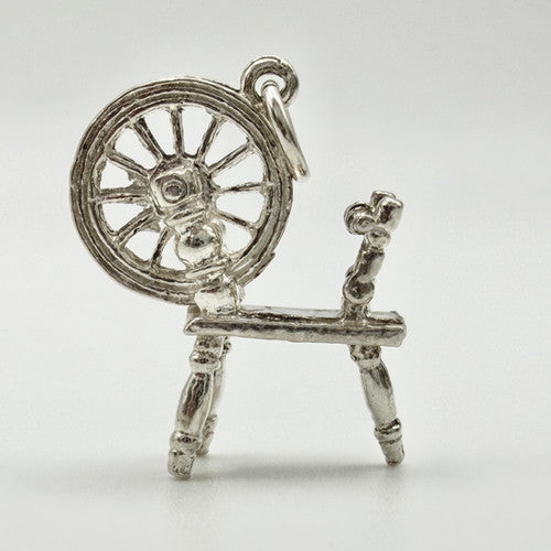 Vintage 925 Sterling Silver Spinning Wheel Charm CA24-77