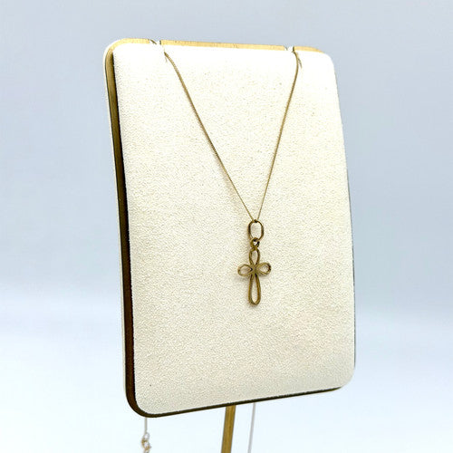 Vintage 9ct Yellow Gold Cross Necklace PG75