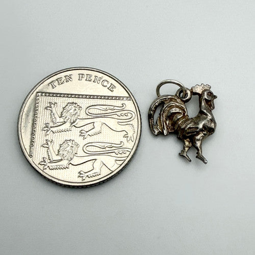 Vintage 925 Sterling Silver Rooster Charm CA19-70