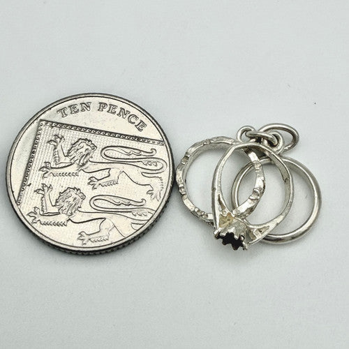 Vintage 925 Sterling Silver Rings Charm CA22-7