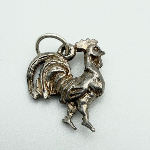 Vintage 925 Sterling Silver Rooster Charm CA19-70