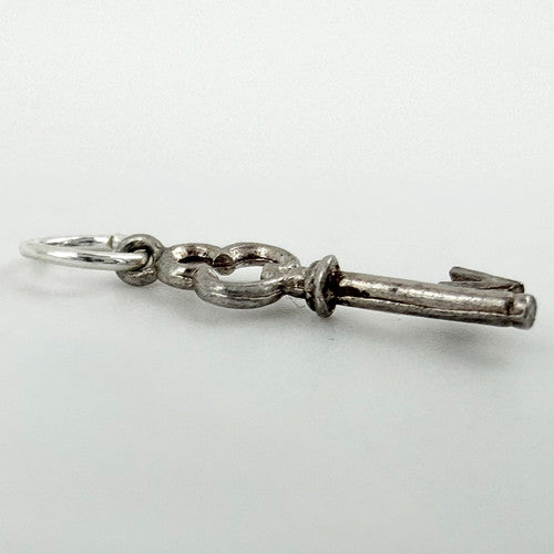 Vintage 925 Sterling Silver Letter V Key Charm CA29-17
