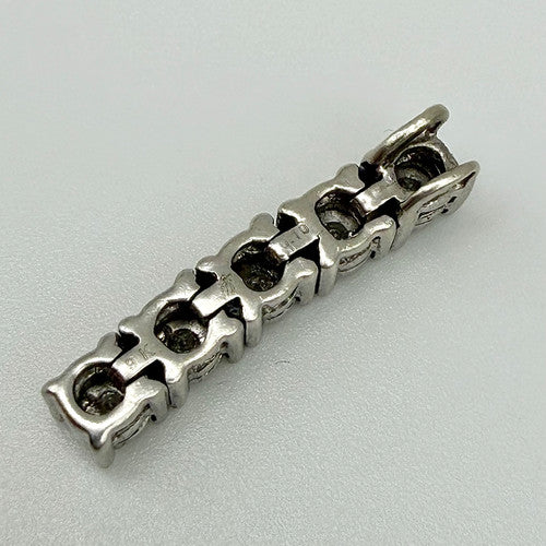 Vintage 9ct White Gold Diamond Slider Pendant PG20