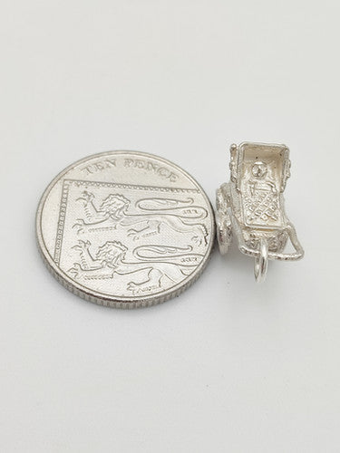 Vintage 925 Sterling Silver Pram Charm CA13-46