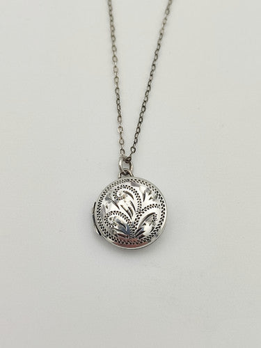 Vintage 925 Sterling Silver Locket Pendant PAT21