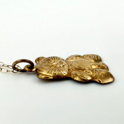 Vintage 9ct Yellow Gold Teddy Bear Necklace PG74