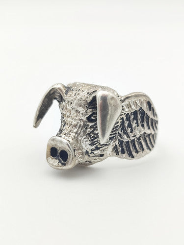Vintage 925 Sterling Silver Eddie Munson Hogs Head Gothic Biker Ring PAT4