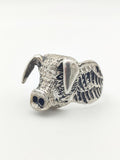 Vintage 925 Sterling Silver Eddie Munson Hogs Head Gothic Biker Ring PAT4