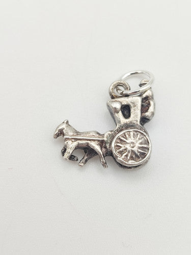 Vintage 925 Sterling Silver Carriage Charm CA18-67