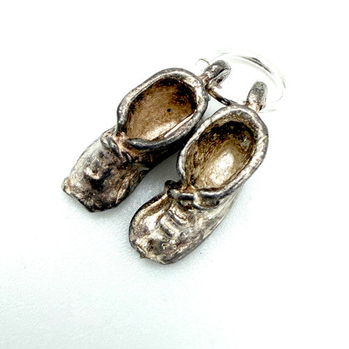 Vintage 925 Sterling Silver Baby Shoes Charm CA27-29