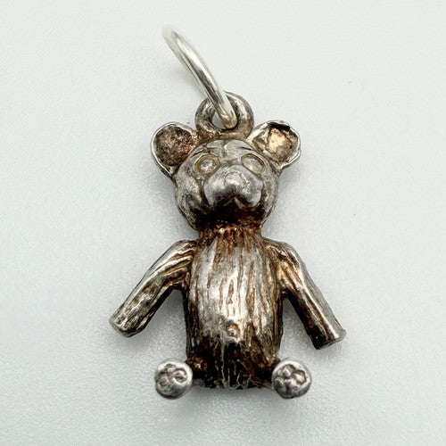 Vintage 925 Sterling Silver Teddy Bear Charm CA19-67